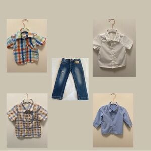 Othr Multicolor & Blue Plaid Button-Down Shirt Set - Kids